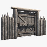 Old Faded Fence with Gate