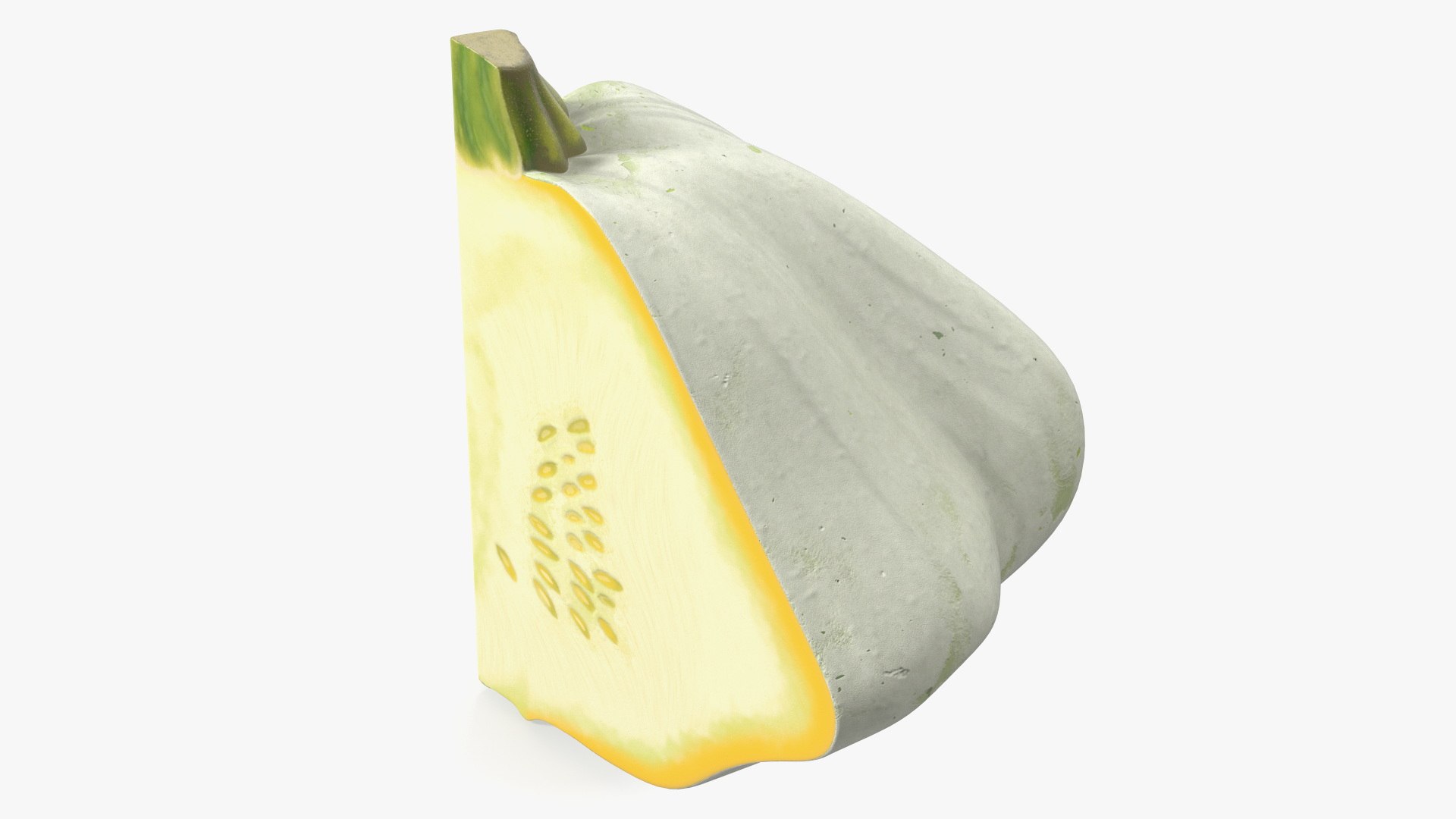 Bush Pumpkin Quarter White 3D model preview