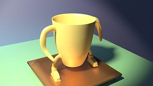 3D rigged character coffee cup
