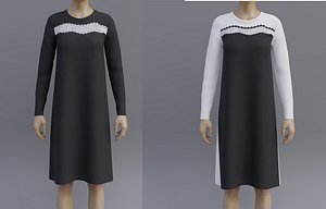 sheath dress 2 different 3D model