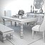 group dining room table chair 3D