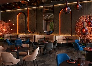 Restaurant Cafe Bar Pub Scene Render Ready