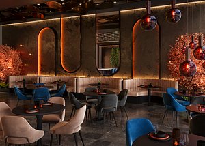 Restaurant Cafe Bar Pub Scene Render Ready