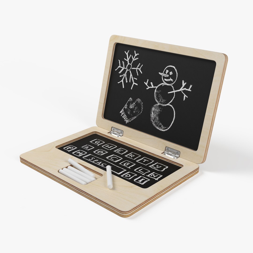 Kids Wooden Laptop - Chalkboard Screen