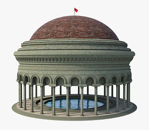 Classic Swimming Pool Temple 3D model
