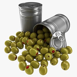 realistic canned olives red 3D model