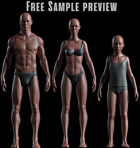 Realistic Basemesh - Free Sample Preview - all models