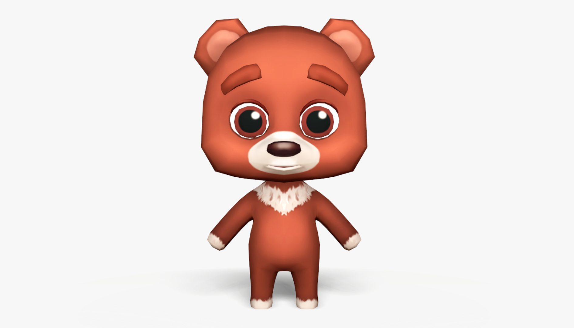 3D cute cartoon bear - - TurboSquid 1395288