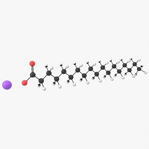 sodium stearate molecule 3D model
