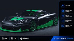 2023 Rimac Nevera Time Attack 3D Model The Ultimate Electric Hypercar Unleashed