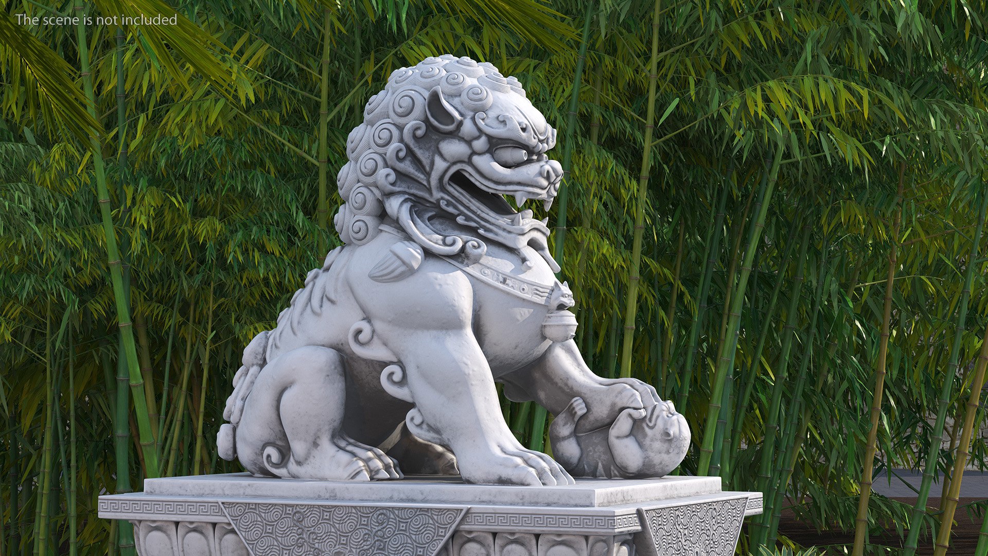 White Marble Chinese Lion Statue 3D Model TurboSquid 2062550