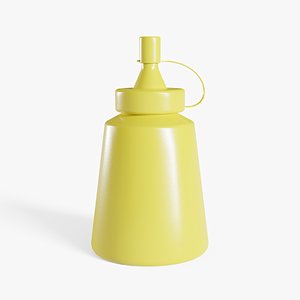 3D Small Mustard Bottle