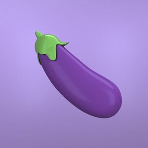 emoji eggplant 3D model