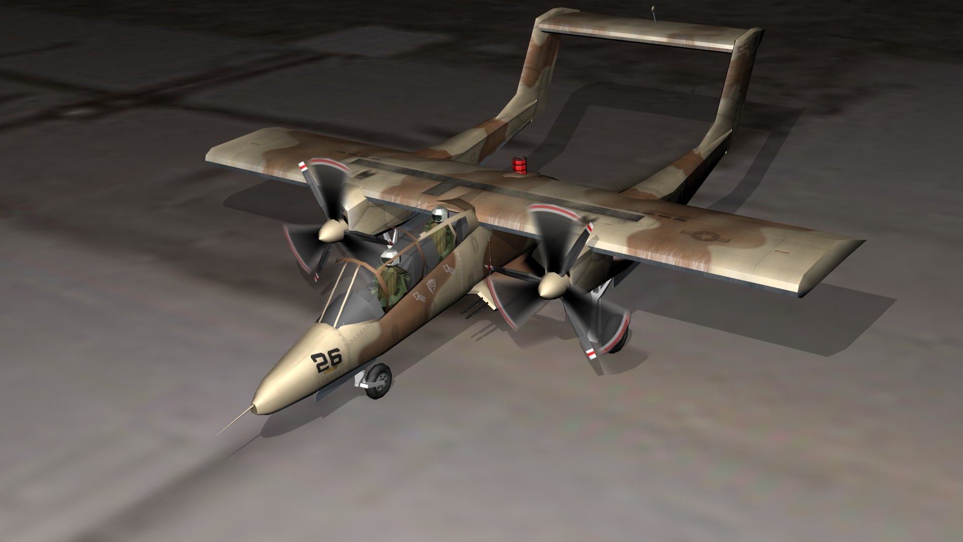 3D Model OV10D Bronco Desert Storm Long Nose - TurboSquid 2142011