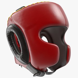 3D boxing training helmet red model