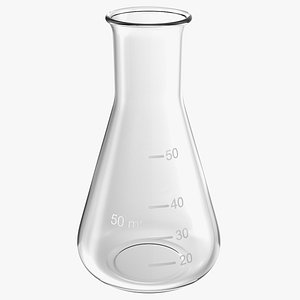 3D model 50ML Erlenmeyer Flask Empty