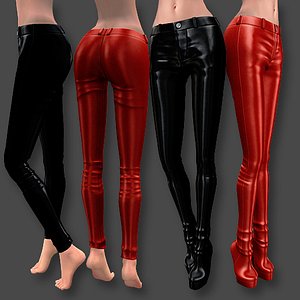See Through Body Effect Sheer Top and Maroon Shiny Leather Pants Classy  Outfit 3D Model $9 - .fbx - Free3D