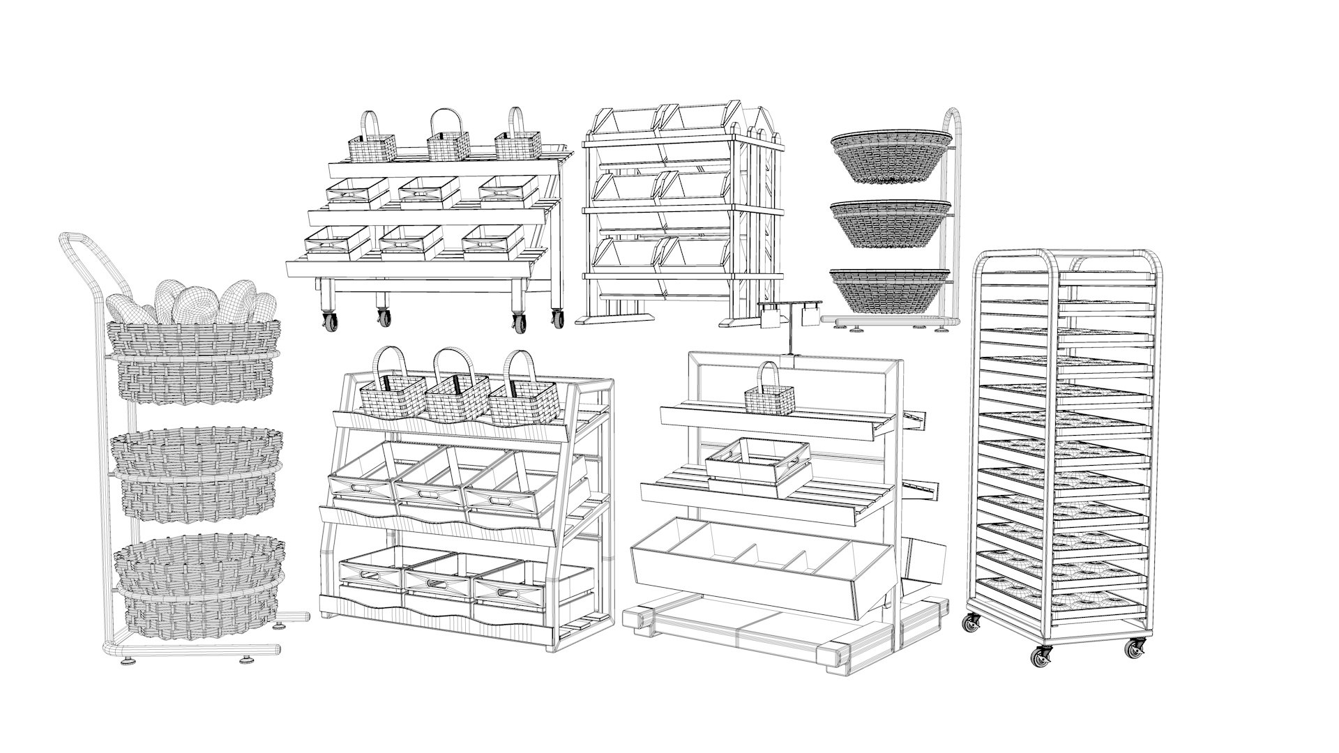 3D Bakery Display Collection TurboSquid 1975815
