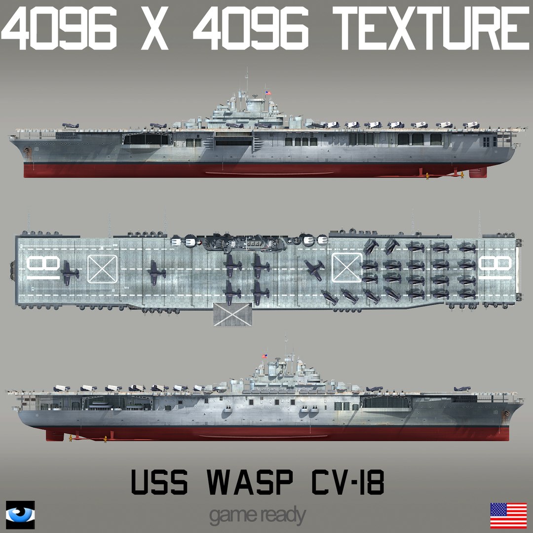 Uss Wasp Cv-18 Cv Model - TurboSquid 1493086