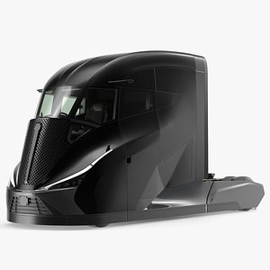Futuristic Modern Truck Black without Trailer