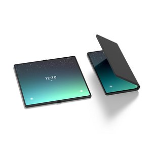 Animated Flexible Phone - smartphone book with cyclic animation of display folding