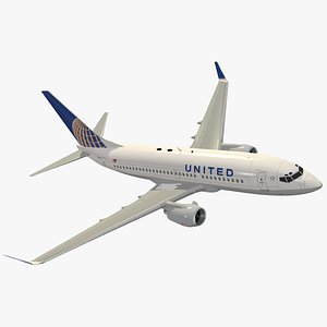 3d boeing 737-700 united airlines model