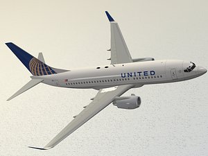 3d boeing 737-700 united airlines model