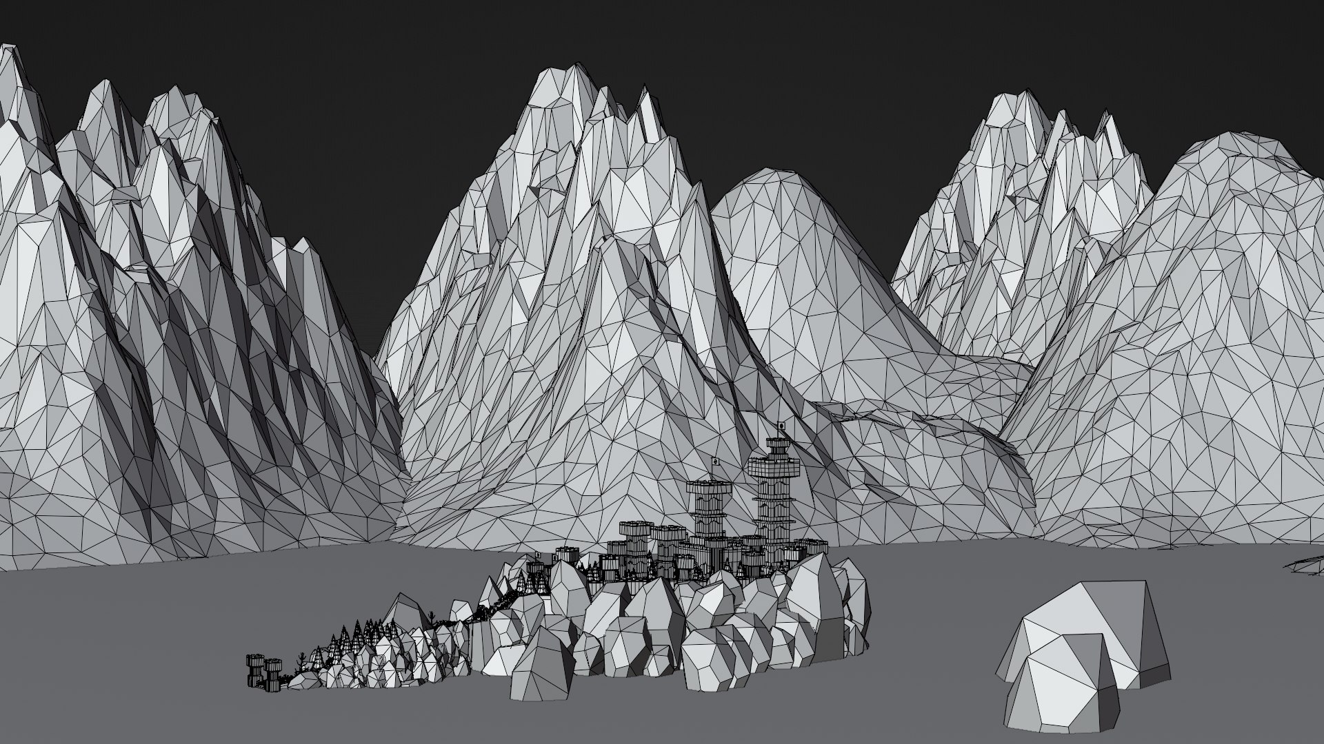 3D Low Poly Castle On A Rock Island - TurboSquid 2101716