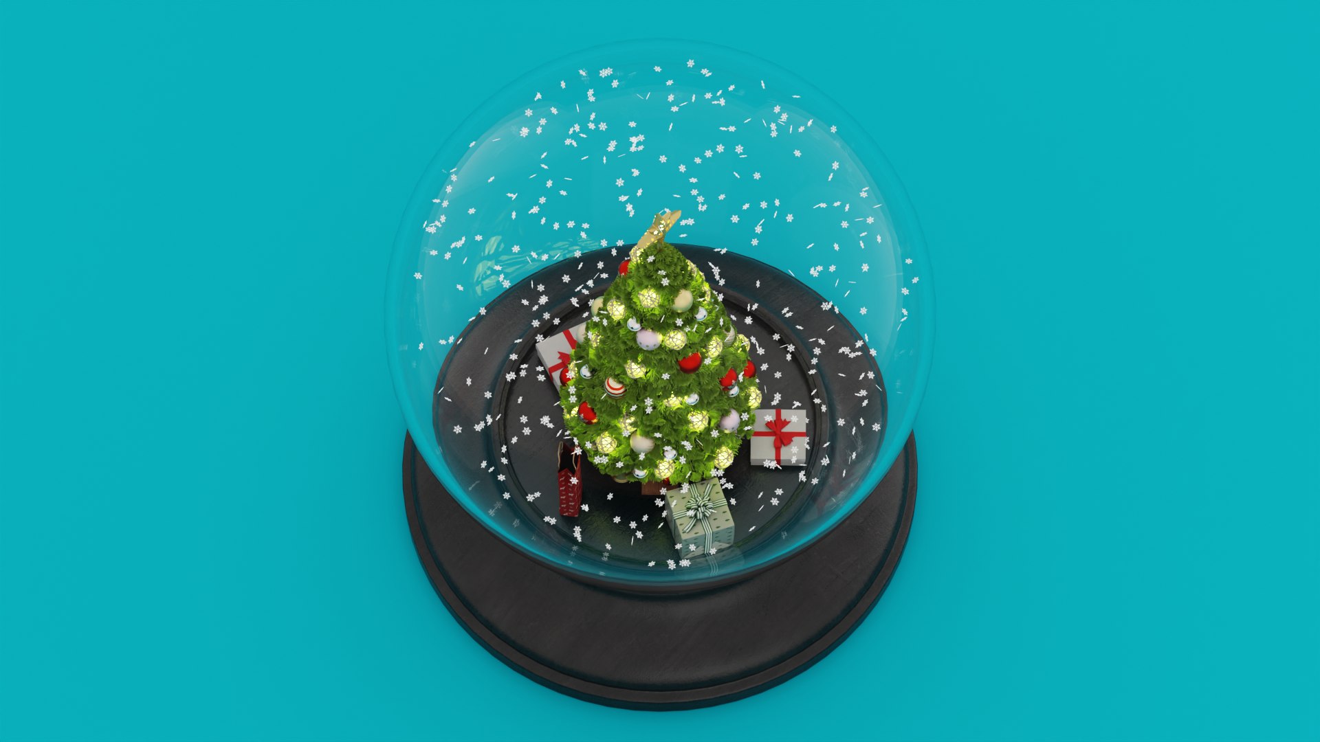 3D Snow Globe With Christmas Tree - TurboSquid 2297681