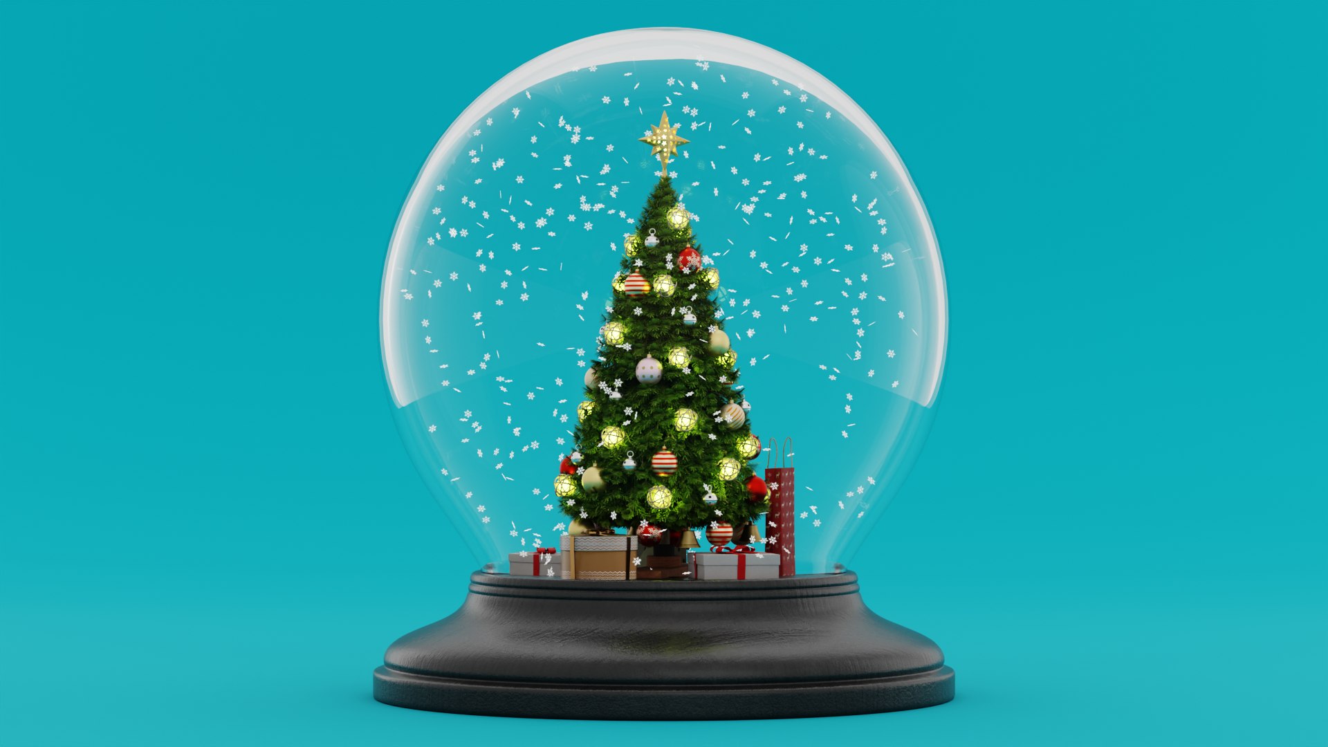 3D Snow Globe With Christmas Tree - TurboSquid 2297681