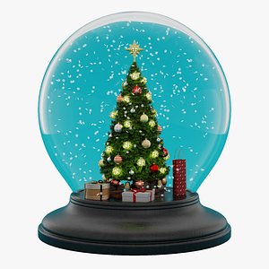 3D Snow Globe with Christmas Tree