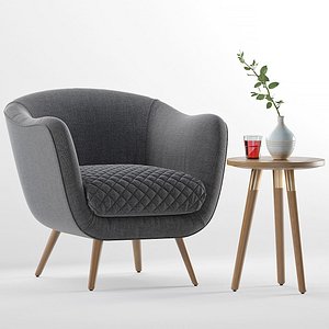 flick accent chair range 3D model