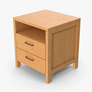 3D Wooden Bedside Table model
