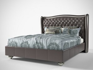 hollywood loft upholstered bed 3D model