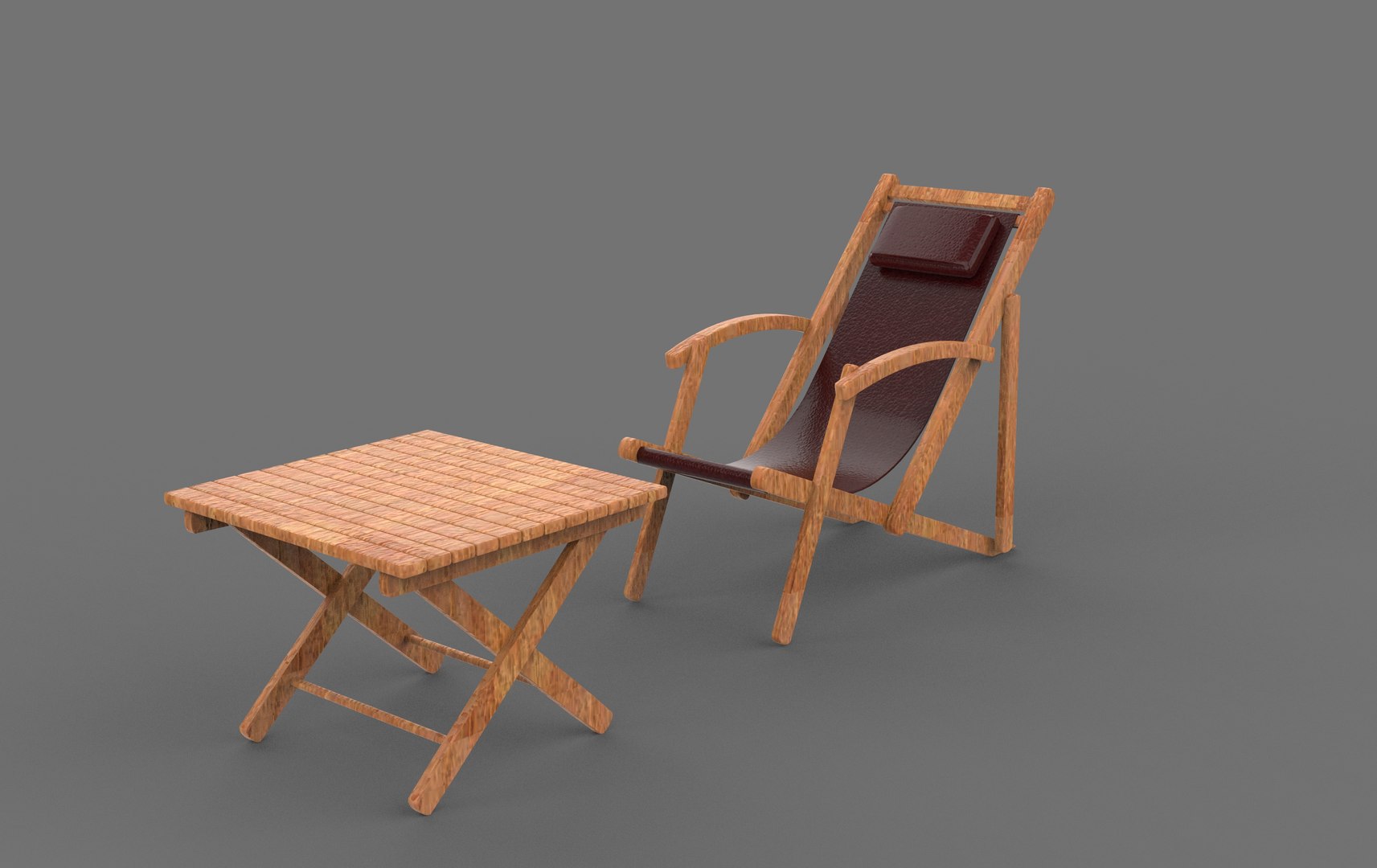 3D Chair With Side Table Low-poly 3D Model - TurboSquid 2331778