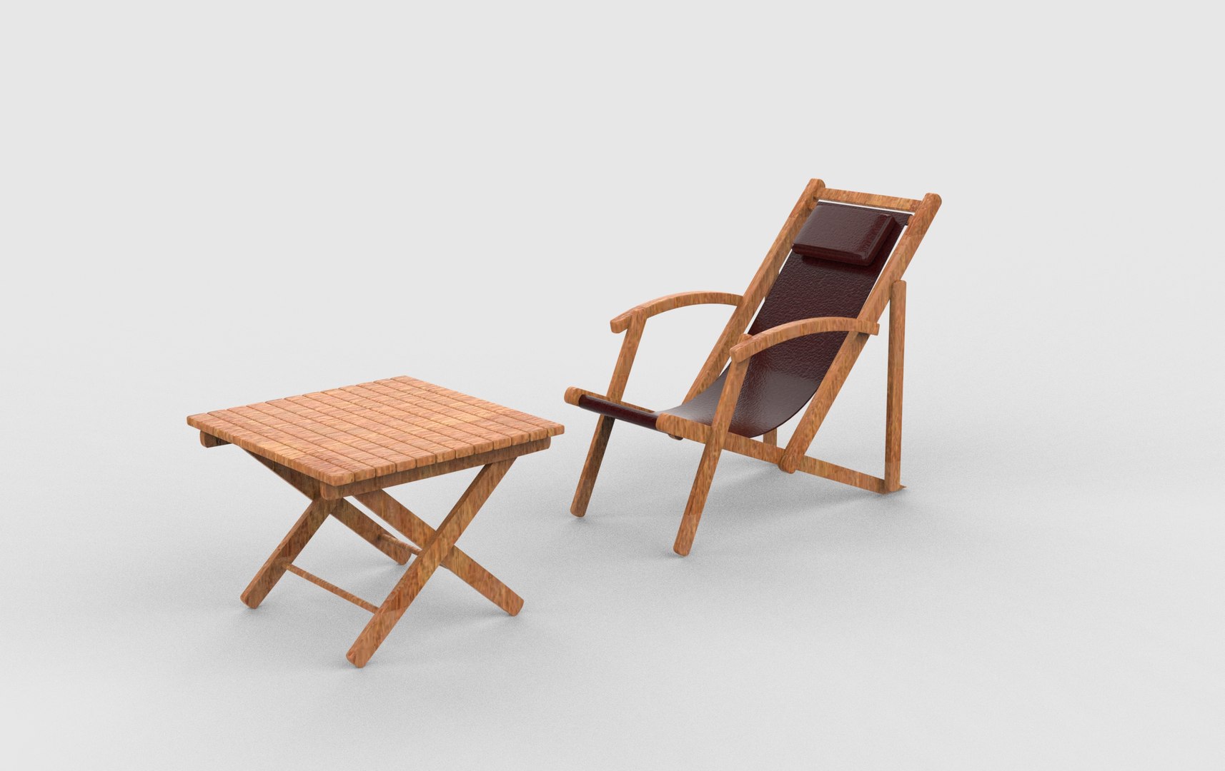 3D Chair With Side Table Low-poly 3D Model - TurboSquid 2331778