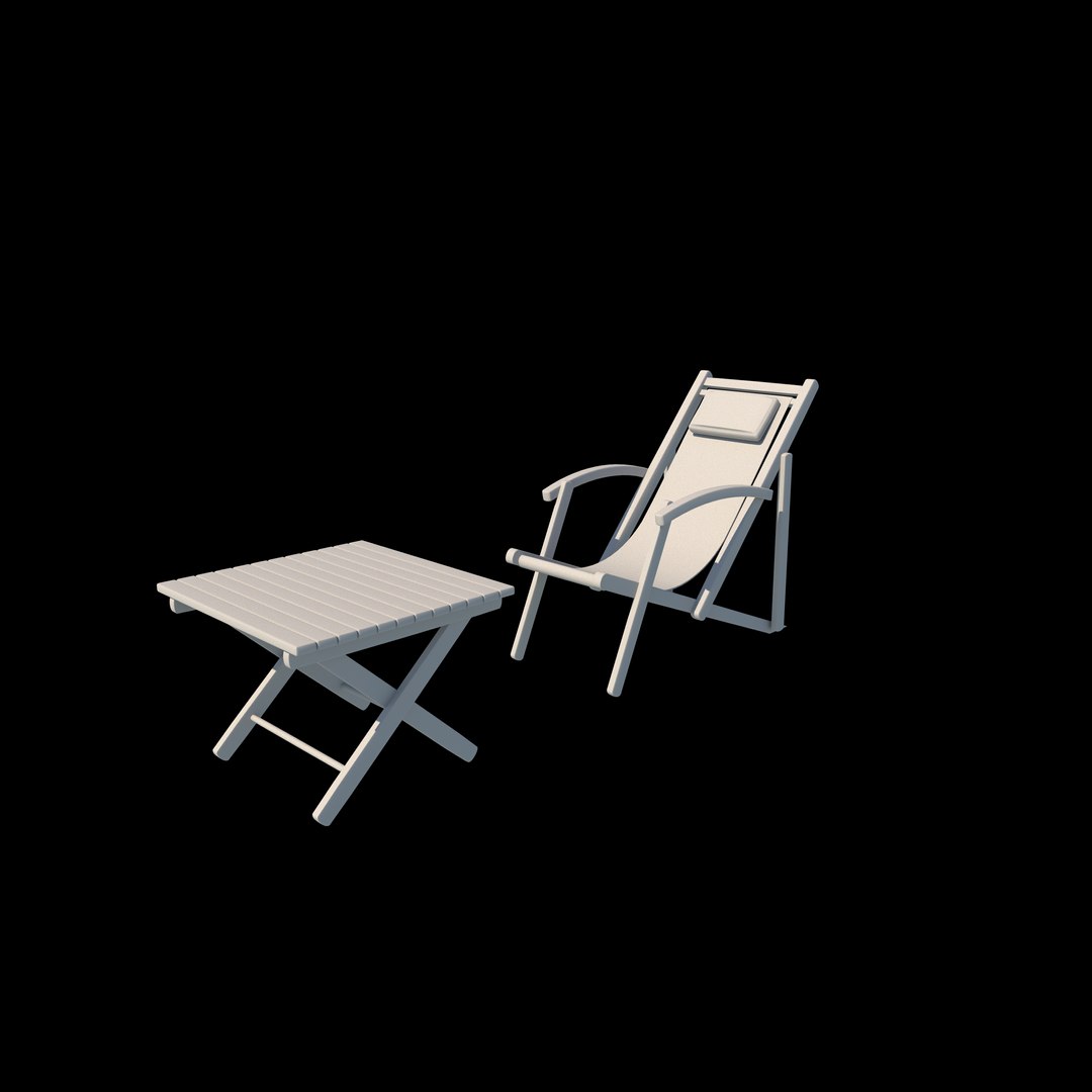 3D Chair With Side Table Low-poly 3D Model - TurboSquid 2331778