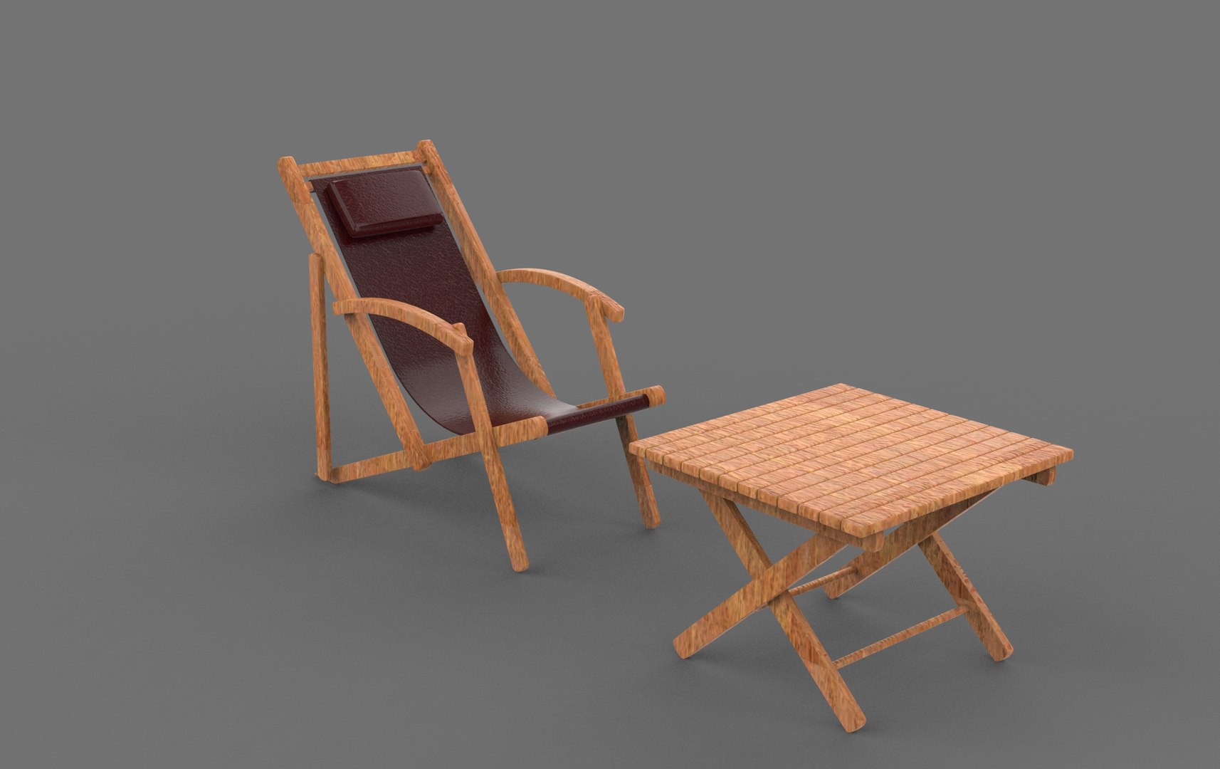 3D Chair With Side Table Low-poly 3D Model - TurboSquid 2331778