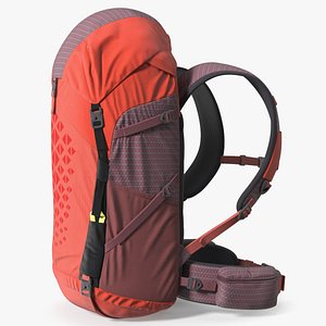 Alpine Trekking Backpack with Suspension Red 3D