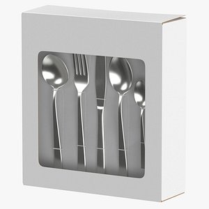 3D Cutlery Boxes Type 02 Silver and Brass Blank or Generic Box model