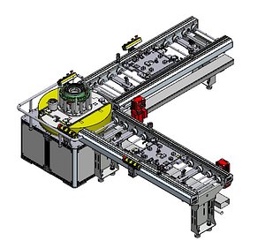 3D 90-180 Deg Turntable Roller Conveyor 3D CAD Model