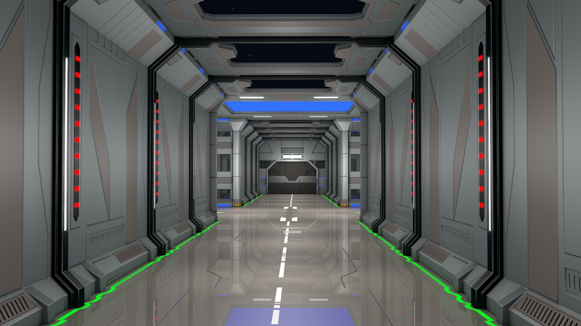 3D Model Sci Fi Corridor Interior - TurboSquid 2536666