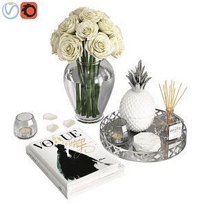 3D silver coffee table decor