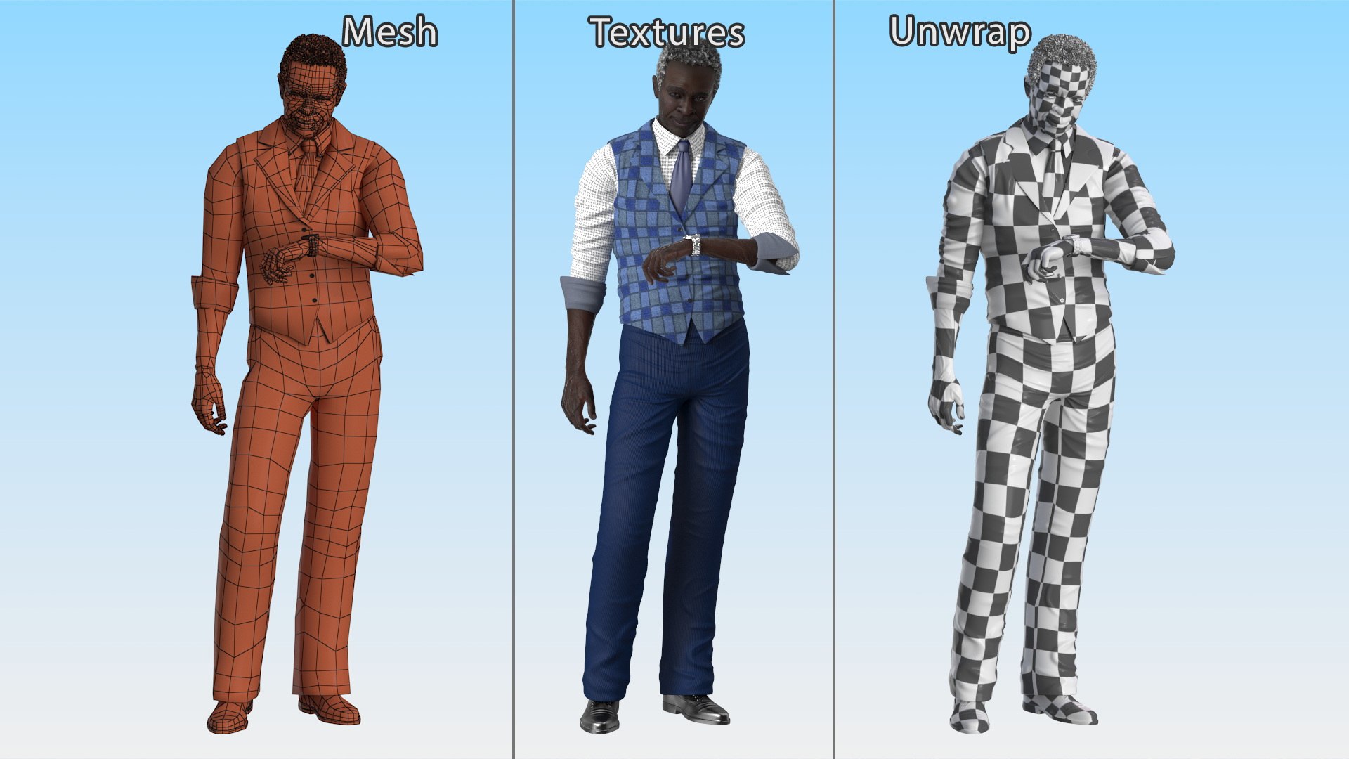 Afro American Old Gentleman Everyday Style Standing model https://p.turbosquid.com/ts-thumb/VZ/Rs5Ncz/Qq/afroamericanoldgentlemaneverydaystylestanding3dsmodel030/jpg/1674005630/1920x1080/fit_q87/c97aa5abb07cfd84a49612dbc5d095b1b8648f3c/afroamericanoldgentlemaneverydaystylestanding3dsmodel030.jpg