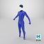 Traje de captura de movimiento azul