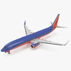 Southwest Airlines Boeing 737-900 with Interior Rigged for Maya 3D model