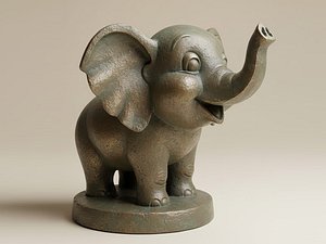 Toon Elephant Sculpture - 3D Print model 3D
