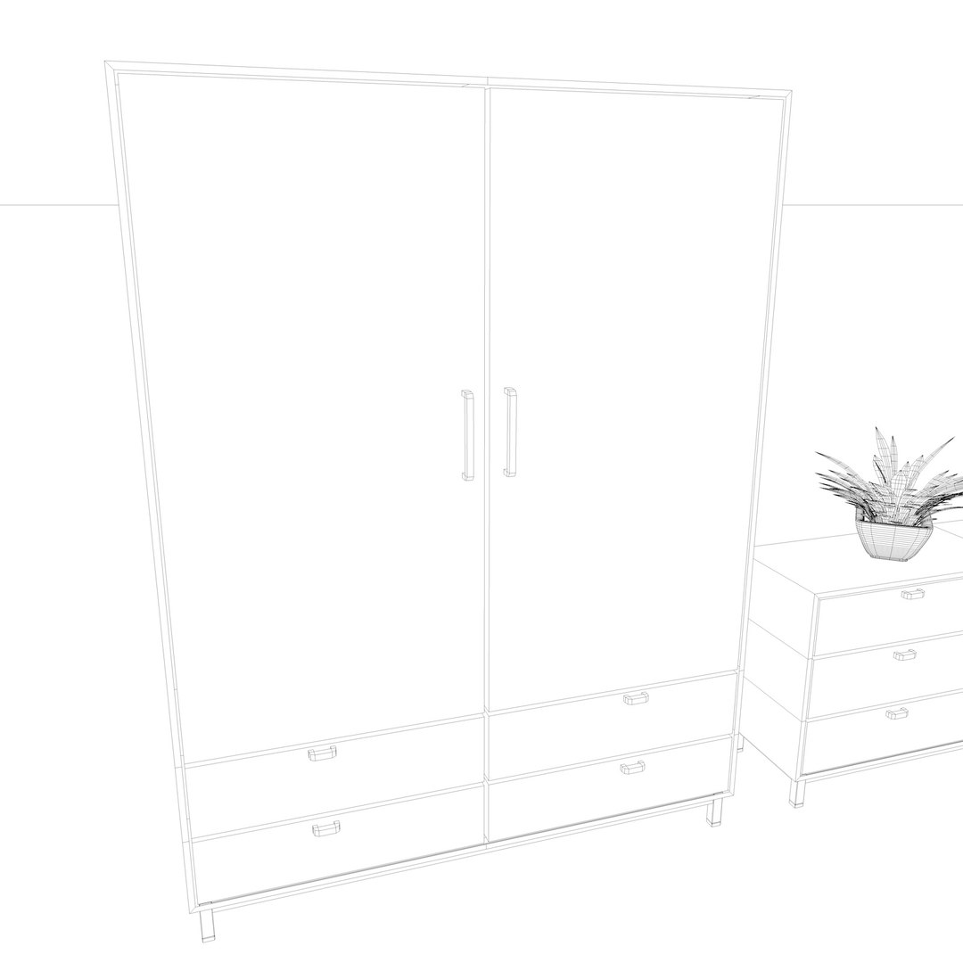 3d Model Wardrobe Dresser Designed