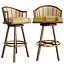 1st DIBS Set of Three McGuire Rattan Swivel Bar Height Stools