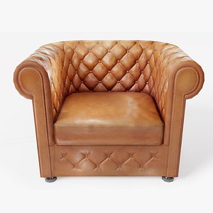 3D armchairA used leather az9 model